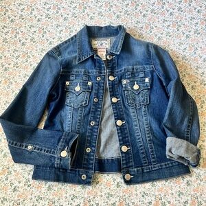 True Religion Blue Jean Jacket Classic Denim Style